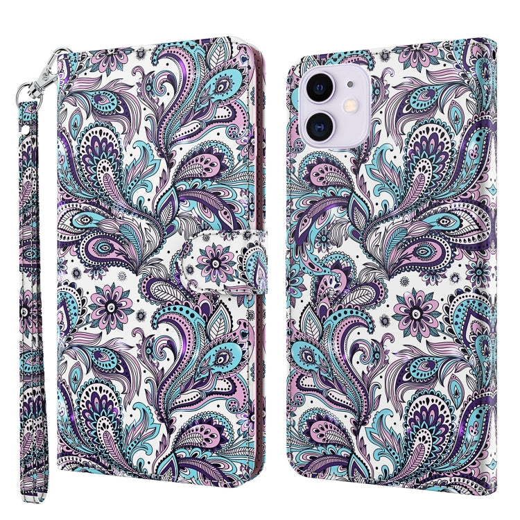 3D Painting Pattern Horizontal Flip TPU + PU Leather Case with Holder & Card Slots & Wallet For iPhone 13 Pro Max(Swirl Pattern)-garmade.com