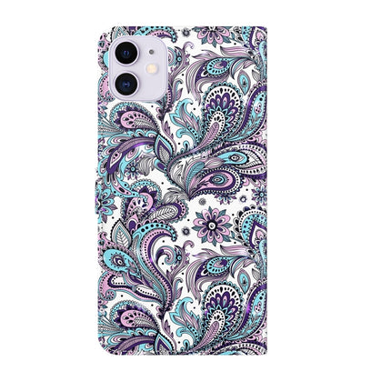 3D Painting Pattern Horizontal Flip TPU + PU Leather Case with Holder & Card Slots & Wallet For iPhone 13 Pro Max(Swirl Pattern)-garmade.com