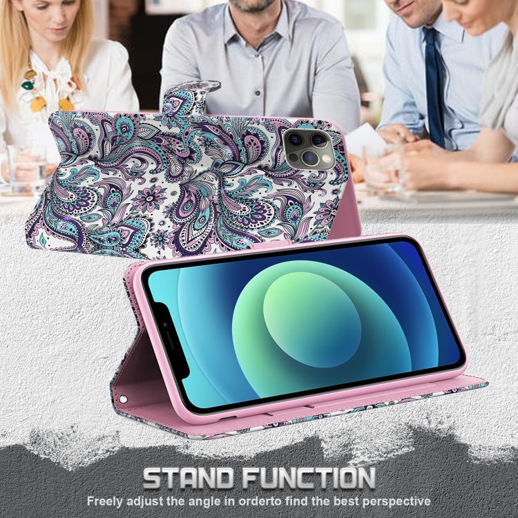 3D Painting Pattern Horizontal Flip TPU + PU Leather Case with Holder & Card Slots & Wallet For iPhone 13 Pro Max(Swirl Pattern)-garmade.com