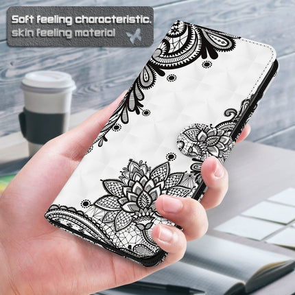 3D Painting Pattern Horizontal Flip TPU + PU Leather Case with Holder & Card Slots & Wallet For iPhone 13 Pro Max(Diagonal Black Flower)-garmade.com