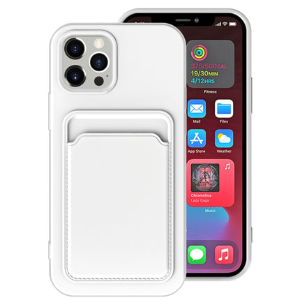 TPU + Flannel Lining Shockproof Case with Card Slots For iPhone 13 mini(White)-garmade.com