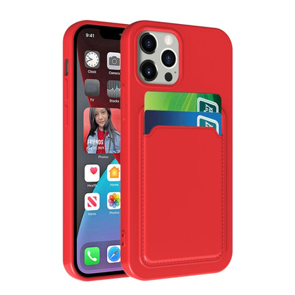 TPU + Flannel Lining Shockproof Case with Card Slots For iPhone 13 mini(Dark Green)-garmade.com