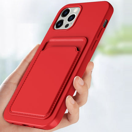 TPU + Flannel Lining Shockproof Case with Card Slots For iPhone 13 mini(Pink Orange)-garmade.com