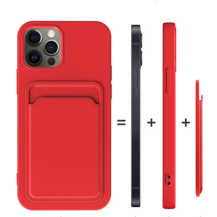 TPU + Flannel Lining Shockproof Case with Card Slots For iPhone 13(Red)-garmade.com
