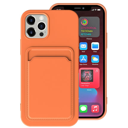 TPU + Flannel Lining Shockproof Case with Card Slots For iPhone 13 Pro(Orange)-garmade.com