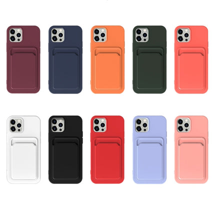 TPU + Flannel Lining Shockproof Case with Card Slots For iPhone 13 Pro(Pink Orange)-garmade.com