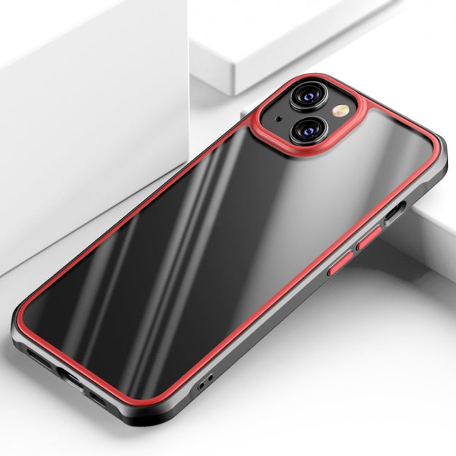 Beautiful Color TPU + Clear PC Four-corner All-inclusive Shockproof Case For iPhone 13(Red)-garmade.com