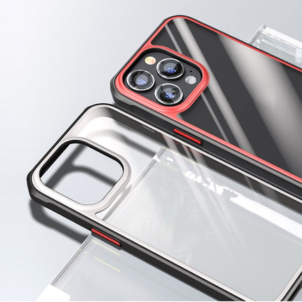 Beautiful Color TPU + Clear PC Four-corner All-inclusive Shockproof Case For iPhone 13(Red)-garmade.com