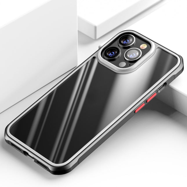 Beautiful Color TPU + Clear PC Four-corner All-inclusive Shockproof Case For iPhone 13 Pro(Black)-garmade.com
