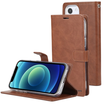 GOOSPERY BLUE MOON Crazy Horse Texture Horizontal Flip Leather Case with Holder & Card Slot & Wallet For iPhone 13 mini(Brown)-garmade.com