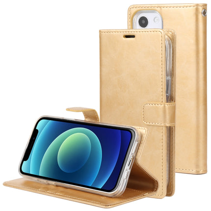 GOOSPERY BLUE MOON Crazy Horse Texture Horizontal Flip Leather Case with Holder & Card Slot & Wallet For iPhone 13 mini(Gold)-garmade.com