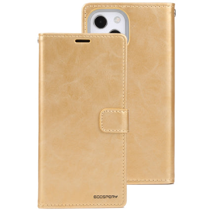 GOOSPERY BLUE MOON Crazy Horse Texture Horizontal Flip Leather Case with Holder & Card Slot & Wallet For iPhone 13 mini(Gold)-garmade.com