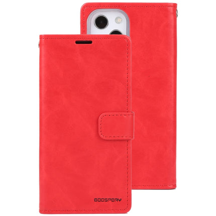 GOOSPERY BLUE MOON Crazy Horse Texture Horizontal Flip Leather Case with Holder & Card Slot & Wallet For iPhone 13 mini(Red)-garmade.com