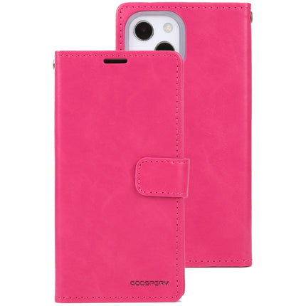 GOOSPERY BLUE MOON Crazy Horse Texture Horizontal Flip Leather Case with Holder & Card Slot & Wallet For iPhone 13 mini(Rose Red)-garmade.com