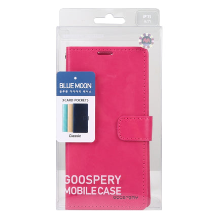 GOOSPERY BLUE MOON Crazy Horse Texture Horizontal Flip Leather Case with Holder & Card Slot & Wallet For iPhone 13 mini(Rose Red)-garmade.com