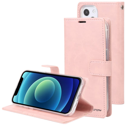 GOOSPERY BLUE MOON Crazy Horse Texture Horizontal Flip Leather Case with Holder & Card Slot & Wallet For iPhone 13 mini(Rose Gold)-garmade.com
