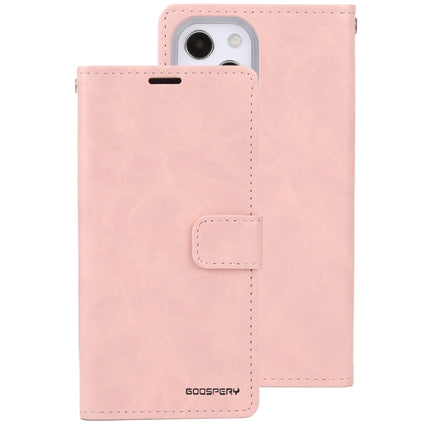 GOOSPERY BLUE MOON Crazy Horse Texture Horizontal Flip Leather Case with Holder & Card Slot & Wallet For iPhone 13 mini(Rose Gold)-garmade.com