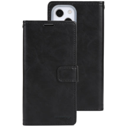 GOOSPERY BLUE MOON Crazy Horse Texture Horizontal Flip Leather Case with Holder & Card Slot & Wallet For iPhone 13 mini(Black)-garmade.com