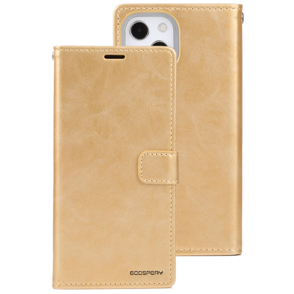 GOOSPERY BLUE MOON Crazy Horse Texture Horizontal Flip Leather Case with Holder & Card Slot & Wallet For iPhone 13(Gold)-garmade.com