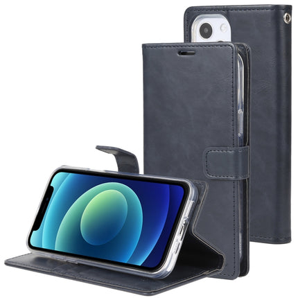 GOOSPERY BLUE MOON Crazy Horse Texture Horizontal Flip Leather Case with Holder & Card Slot & Wallet For iPhone 13(Dark Blue)-garmade.com