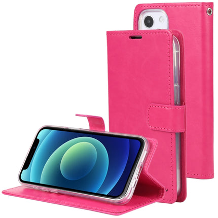 GOOSPERY BLUE MOON Crazy Horse Texture Horizontal Flip Leather Case with Holder & Card Slot & Wallet For iPhone 13(Rose Red)-garmade.com