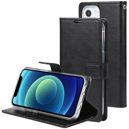 GOOSPERY BLUE MOON Crazy Horse Texture Horizontal Flip Leather Case with Holder & Card Slot & Wallet For iPhone 13(Black)-garmade.com