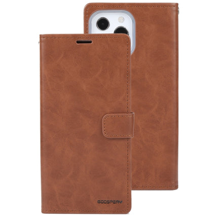 GOOSPERY BLUE MOON Crazy Horse Texture Horizontal Flip Leather Case with Holder & Card Slot & Wallet For iPhone 13 Pro(Brown)-garmade.com