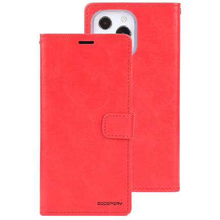 GOOSPERY BLUE MOON Crazy Horse Texture Horizontal Flip Leather Case with Holder & Card Slot & Wallet For iPhone 13 Pro(Red)-garmade.com