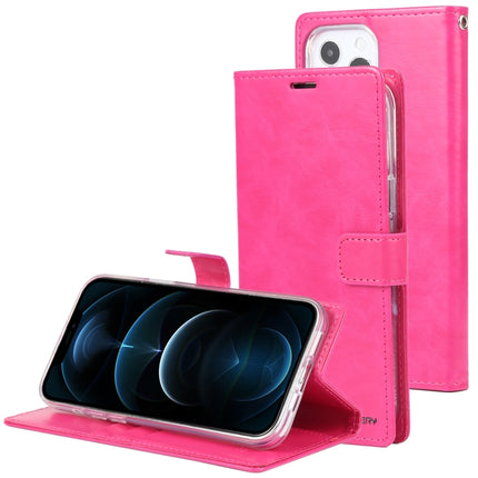 GOOSPERY BLUE MOON Crazy Horse Texture Horizontal Flip Leather Case with Holder & Card Slot & Wallet For iPhone 13 Pro(Rose Red)-garmade.com