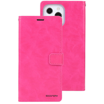 GOOSPERY BLUE MOON Crazy Horse Texture Horizontal Flip Leather Case with Holder & Card Slot & Wallet For iPhone 13 Pro(Rose Red)-garmade.com