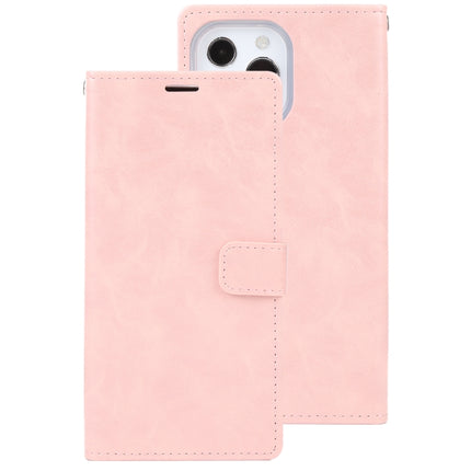 GOOSPERY BLUE MOON Crazy Horse Texture Horizontal Flip Leather Case with Holder & Card Slot & Wallet For iPhone 13 Pro(Rose Gold)-garmade.com