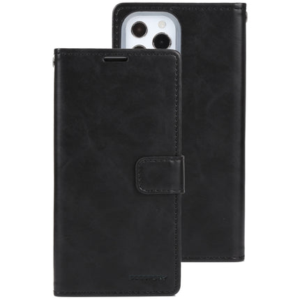 GOOSPERY BLUE MOON Crazy Horse Texture Horizontal Flip Leather Case with Holder & Card Slot & Wallet For iPhone 13 Pro(Black)-garmade.com