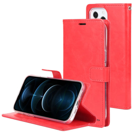 GOOSPERY BLUE MOON Crazy Horse Texture Horizontal Flip Leather Case with Holder & Card Slot & Wallet For iPhone 13 Pro Max(Red)-garmade.com
