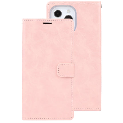 GOOSPERY BLUE MOON Crazy Horse Texture Horizontal Flip Leather Case with Holder & Card Slot & Wallet For iPhone 13 Pro Max(Rose Gold)-garmade.com