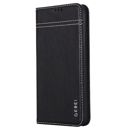 For iPhone 11 Pro GEBEI Top-grain Leather Horizontal Flip Protective Case with Holder & Card Slots(Black)-garmade.com