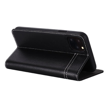 For iPhone 11 GEBEI Top-grain Leather Horizontal Flip Protective Case with Holder & Card Slots(Black)-garmade.com