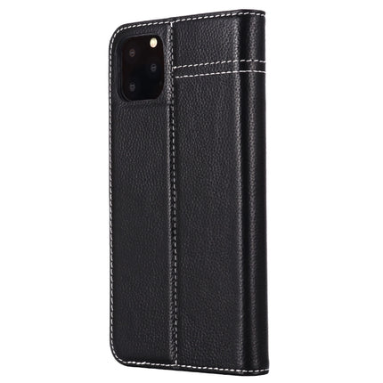 For iPhone 11 Pro Max GEBEI Top-grain Leather Horizontal Flip Protective Case with Holder & Card Slots(Black)-garmade.com