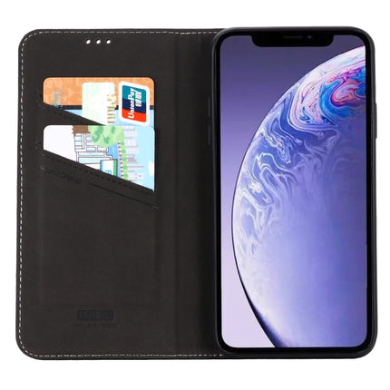 For iPhone 11 Pro Max GEBEI Top-grain Leather Horizontal Flip Protective Case with Holder & Card Slots(Black)-garmade.com