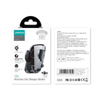 JOYROOM JR-ZS241 15W QI Mechanical Car Wireless Charger Phone Holder Air Outlet Version(Black)-garmade.com