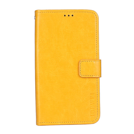 idewei Crazy Horse Texture Horizontal Flip Leather Case with Holder & Card Slots & Wallet For iPhone 13 mini(Yellow)-garmade.com