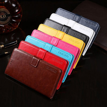 idewei Crazy Horse Texture Horizontal Flip Leather Case with Holder & Card Slots & Wallet For iPhone 13 mini(Rose Red)-garmade.com