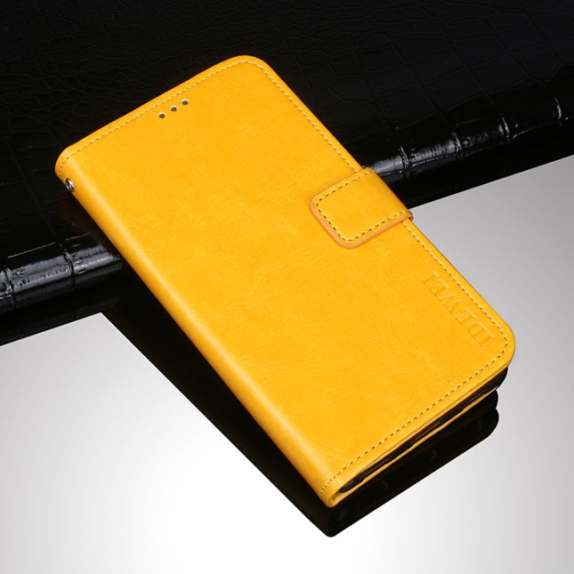 idewei Crazy Horse Texture Horizontal Flip Leather Case with Holder & Card Slots & Wallet For iPhone 13 Pro Max(Yellow)-garmade.com
