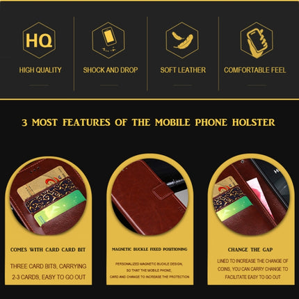 idewei Crazy Horse Texture Horizontal Flip Leather Case with Holder & Card Slots & Wallet For iPhone 13 Pro Max(Brown)-garmade.com