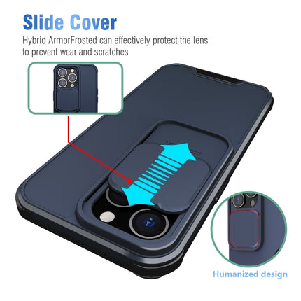 Up and Down Sliding Camera Cover Design Shockproof TPU + PC Protective Case For iPhone 13 Pro Max(Blue)-garmade.com