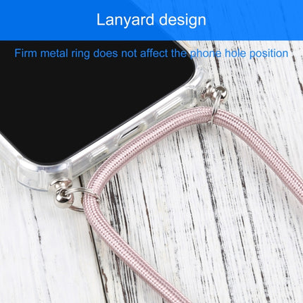 Four-corner Shockproof Transparent TPU Protective Case with Lanyard For iPhone 13 mini(Light Pink)-garmade.com