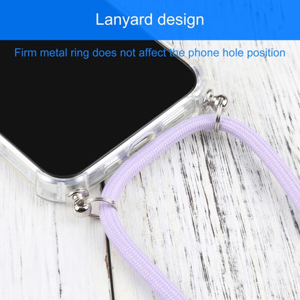 Four-corner Shockproof Transparent TPU Protective Case with Lanyard For iPhone 13 mini(Light Purple)-garmade.com