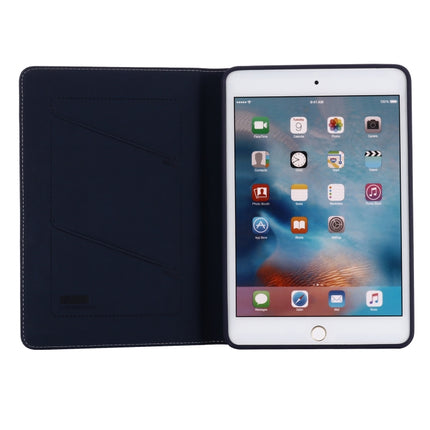 For iPad Mini 2019 & 4 & 3 & 2 & 1 GEBEI PU+TPU Horizontal Flip Protective Case with Holder & Card Slots(Blue)-garmade.com