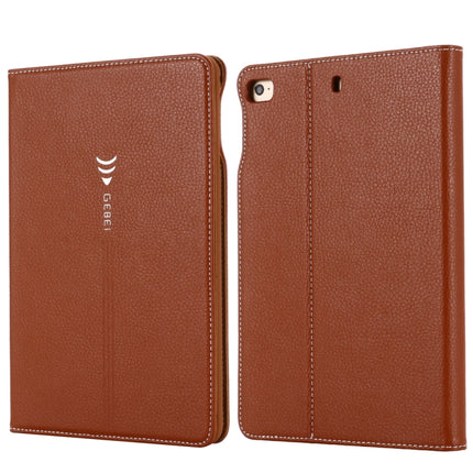 For iPad Mini 2019 & 4 & 3 & 2 & 1 GEBEI PU+TPU Horizontal Flip Protective Case with Holder & Card Slots(Brown)-garmade.com
