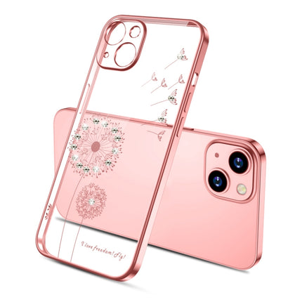 Electroplating Diamond Dandelion Pattern TPU Shockproof Protective Case For iPhone 13 mini(Rose Gold)-garmade.com