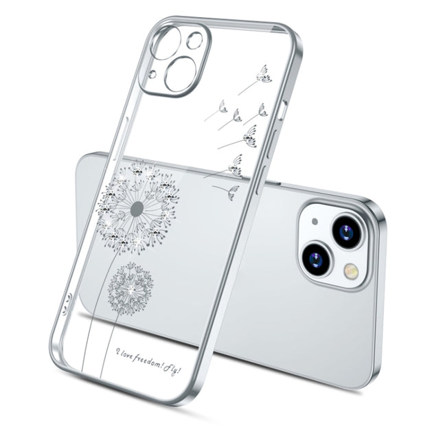Electroplating Diamond Dandelion Pattern TPU Shockproof Protective Case For iPhone 13 mini(Silver)-garmade.com